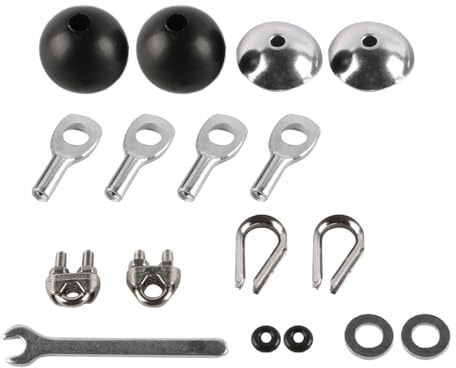 Laroal 17pcs Cable Attachments For Gym Solid Rope Attachments For 5mm Gym Pulley Cable Machine Fitness Equipment For Home Gym Cable Replacement Parts Rope Attachments