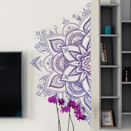 Wandsticker Wandtattoo Wohnzimmer Mandala Schlafzimmer Sticker Boho Style Flur Yoga Wandaufkleber Ornament Aufkleber Wandtattoo Mandala Wandsticker Mandala für Schlafzimmer Wandaufkleber Wandtattoo
