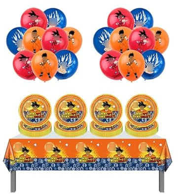 RZDQZY Decorazioni Compleanno: Set di Stoviglie e Palloncini per Feste di Compleanno, Arancione, 10 Piatti, 12 Palloncini, Adatto a Bambini e Adulti