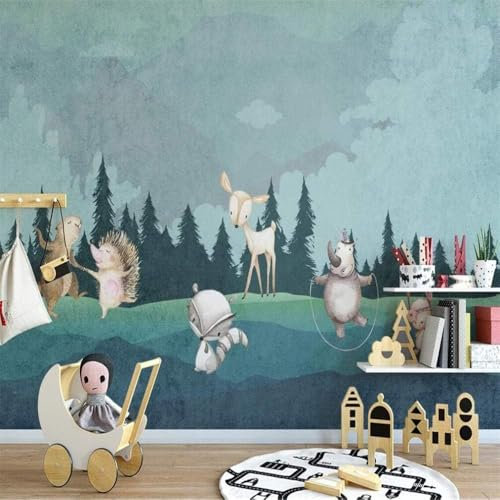 Cartoon Tier Igel 3D Tapete Büro Wohnzimmer Sofa Schlafzimmer TV Hintergrund Wand Dekoration-430cm×300cm