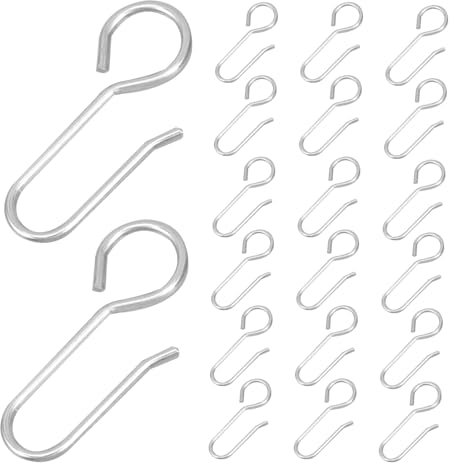 GOOHOCHY Gardinenhaken Für Deckenmontage Hochwertige Vorhangaufhänger Aus Edelstahl Kompatibel Mit Vorhangschienen Und Gardinenleisten Silberfarben