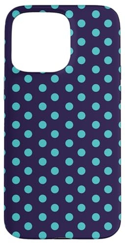 Viola Scuro Turchese Polka Dot Boho Vintage Estetica Girly Custodia per iPhone 15 Pro Max