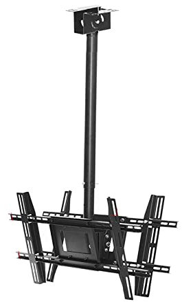 Verstellbare TV-Deckenhalterung, Dual-Bildschirm-Design, passend für 127-190 cm (50-75 Zoll) große Fernseher, unterstützt 100 kg, neig- und schwenkbar