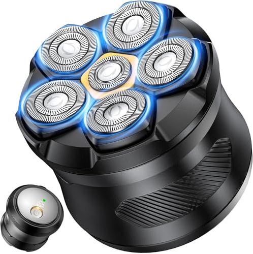Head Shavers for Men,6D Flexible Head Shaver for Bald Men Wet/Dry Skull Shaver 2-Speed Mens Head Shaver Bald with USB-C Fast Charging,LED Display,Travel Lock