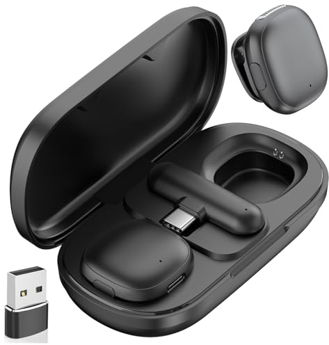 NPTCL Kabelloses Mini-USB-Mikrofon für PC, Laptop, Computer, iPhone 17/16/15, Android – Ai Noise Canceling Lavalier-Ansteckmikrofone, USB-C-Ansteckmikrofon mit 35-Stunden-Ladehülle für Podcast