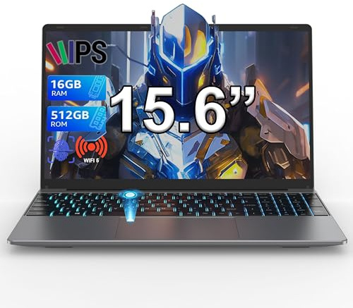 DMDFJY 15.6 Inch Laptop, N-95 Processor Business Laptop, Up to 3.4GHz,16GB DDR4 512GB SSD Student Laptops, Fingerprint Unlock, USB 3.0/HDMI, WiFi 5, BT 4.2, RGB Backlit Keyboard Laptops Computer