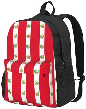 PPHGUT Rucksack mit Flagge von Peru, großes Fassungsvermögen, Pendler, Arbeit, Wochenende, Wandern, täglicher Gebrauch, leicht, bequem