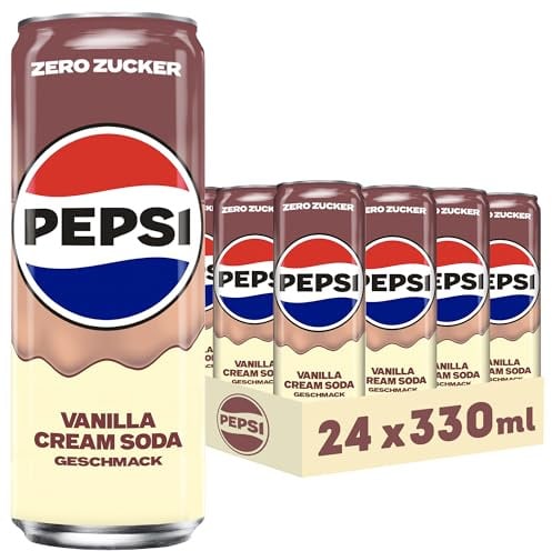 Pepsi Zero Zucker Vanilla Cream Soda Geschmack in der Dose, Einweg (24 x 0,33l)