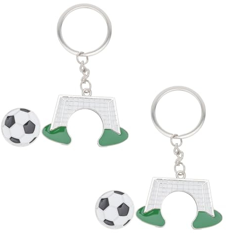 Toyvian 2 Stück Fußball Schlüsselanhänger aus Metall Sport Schlüsselanhänger mit Fußballfeld Anhänger Robuster Sport Souvenir für Fußballfans und Events