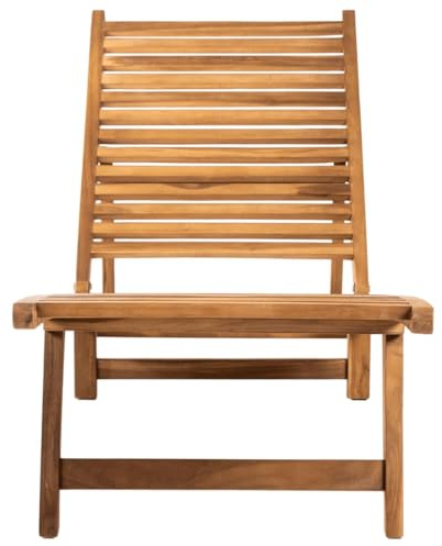 pokgdf Sonnenliege Massivholz Teak Outdoor Gartenliege Klappbar Verstellbar Holzliege für Terrasse Pooldeck Gartenmöbel