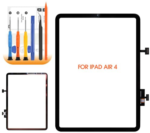 AGCUT Screen Replacement for iPad Air 4 2020 Touch Screen for iPad Air 4th Generation A2316 A2324 A2072 A2325 10.9 inch Digitizer Touchscreen Glass Panel with Repair Tools (Black, Not LCD)
