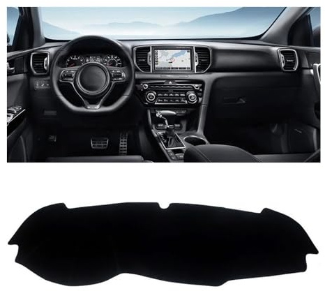 Compatible Con Kia Para Sportage 4 QL 2016 2017 2018 2019 2020 Cubierta Para Salpicadero Coche Alfombrilla Parasol Alfombras Panel Instrumentos Fundas Salpicadero(Black border LHD)