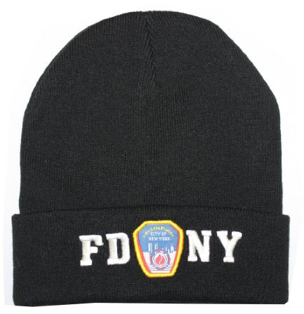 NYC FACTORY FDNY Wintermütze Herren Schwarz & Weiß, Einheitsgröße