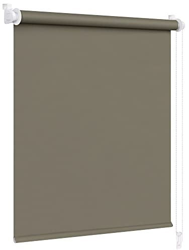 Victoria M. Klemmfix Verdunkelungsrollo ohne Bohren Rollo Seitenzugrollo Verdunkelung für Fenster und Türen, 80 x 230 cm, Braun