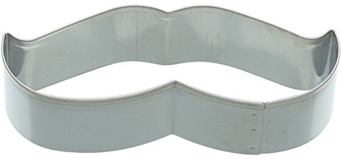 Kitchen Craft Keksausstecher Schnurrbart 9cm aus Metall in Silber, 28 x 28 x 30 cm