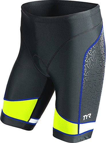 TYR Herren 22,9 cm Competitor Triangle Shorts, Herren, 706RCMNXP6AXS, Black/Lime/Blue, xs