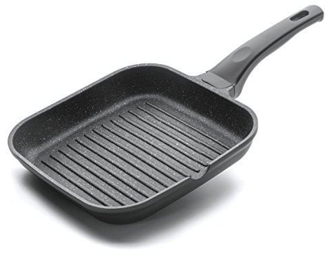 LACOR - 24129 - Asador Liso Eco Piedra 28 cm - Negro