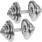 Movit® Kurzhanteln PRO 2er Set, Chrom Gusseisen Hanteln, 40kg, Stange 30mm Standardnorm, Griff gerändelt, Sternverschlüsse, Hantel Set Kurzhantelset Gewichte