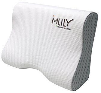 Mlily by Ebitop Orthopädisches Seitenschlaf-Viskoseschaum-Kissen (Memory Foam) mit Kissenbezug, Kopfkissen für Seitenschläfer (54x37x11/8,5 cm weiß)