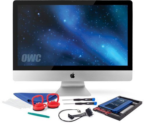 OWC 480GB SSD Upgrade Bundle For 2011 iMacs, OWC 480GB Mercury Extreme Pro 6G SSD, AdaptaDrive 2.5 to 3.5 Drive Converter Bracket, In-line Digital Thermal Sensor Cable, Installation tools