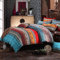 AShanlan Bohemian Indisch Bettwäsche Set 135x200 4teilig Boho Bettbezüge Blau Rot Exotische 100% Mikrofaser Böhmisch Bettbezug Reißverschluss mit Kissenbezug 80x80 (4TLG)