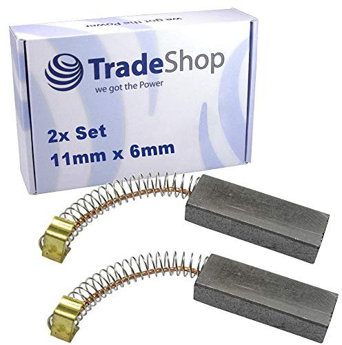 2 escobillas de carbón abrasivo de 11 mm x 6 mm, para aspiradora, motor de repuesto, 11 x 6 mm