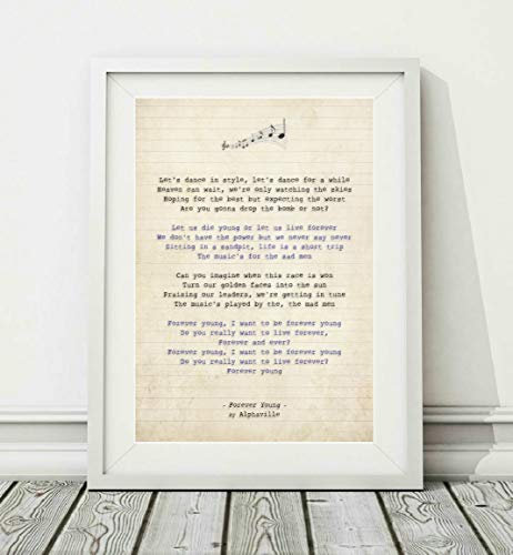 Didymus Co Alphaville – Forever Young – Songtext Kunstdruck (ungerahmt) – Größen A4 A3 (A4)