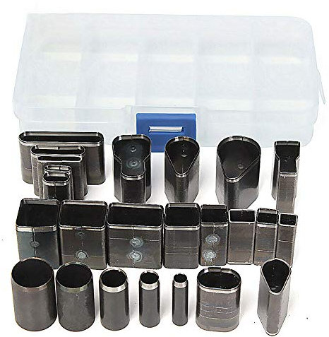 Vogueing Tool Lot de 24 emporte-pièces creux pour le cuir et l'argile polymère