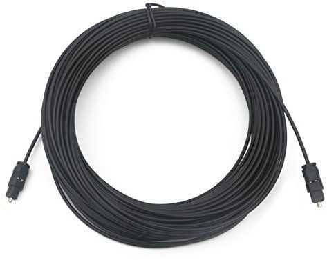 Toslink - Cavo audio digitale SPDIF in fibra ottica di 10 m, colore: nero 30 m Nero