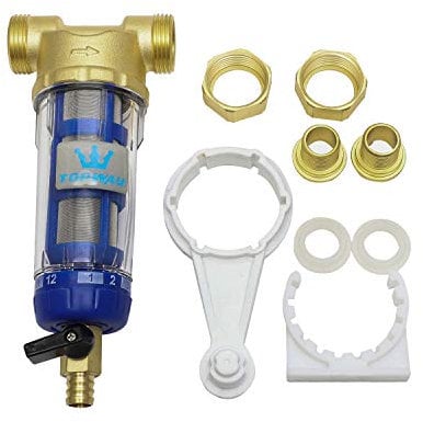 TOPWAY Préfiltre à eau Lavable et réutilisable Sédiment Filtre à eau Robinet Purificateur d'eau Osmose Préfiltre Acier inoxydable 60 microns 150202