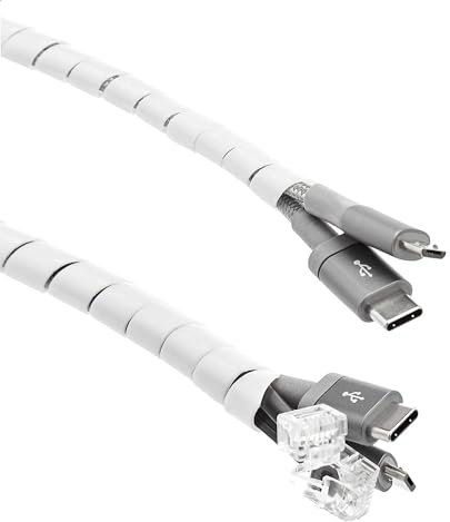 Amazon Basics Kabelkanal, ideal zur Kabelführung und zum Schutz der Kabel vor Haustieren, 10 m, weiß (früher Marke AmazonCommercial)