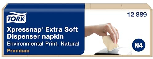Tork Xpressnap Extra Soft Natur Spenderserviette N4, 100% recycelt, 2-lagig, 40 × 200 Servietten, 12889