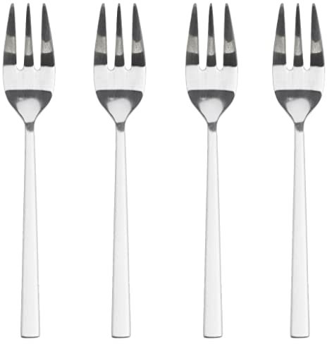 BITZ Kuchengabel, Dessertgabel aus Rostfreiem Edelstahl, Länge 14,4 cm, 4 Stck, Stahlfarben