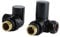 Milano 15mm Black Corner Heated Towel Rail Radiator Valves