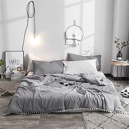 Chickwing Été Couvre Lit Matelassée, Seersucker Couleur Unie Réversible Doux Microfiber Couvre-lit Couverture de lit Jeté de Lit Dessus de Lit - Imprimé en Concis (Gris,150x200cm)