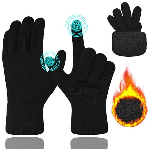 ehsbuy Winter Handschuhe Damen Touchscreen Fleece, Warme Kaschmir Dicke Strickhandschuhe Wollhandschuhe Thermohandschuhe Outdoor Sport Geschenke für Herren und Damen