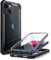 i-Blason Transparent Case for iPhone 14 / iPhone 13 (6.1 Inch) Bumper Case 360 Degree Mobile Phone Case Robust Protective Cover [Ares] with Screen Protector 2022 (Black)