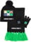 Minecraft Kids Bobble Hat Gants Foulard Ensemble Bonnet Noire tricoté Taille Unique