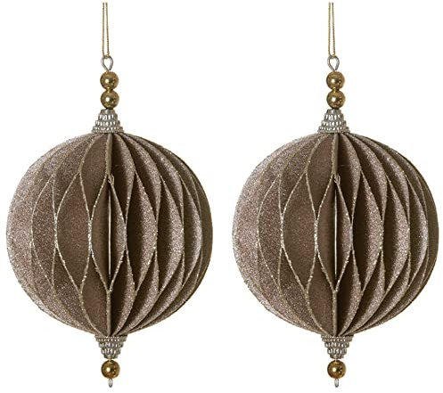 Weihnachtsdeko Baumschmuck -Ornary- 2er-Set Papier 9x17cm grau-Gold
