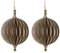 Weihnachtsdeko Baumschmuck -Ornary- 2er-Set Papier 9x17cm grau-Gold