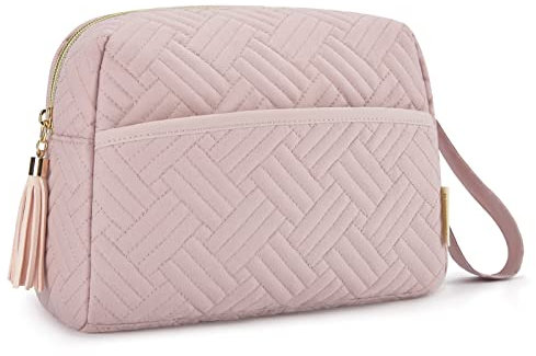 BAGSMART Make-up Tasche Elegante geräumige Kosmetiktasche für Geldbörse, Reise Reißverschluss Tasche, wasserfeste Toilettentasche, Make-up Zubehör Organizer