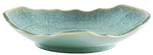 VOMANA Dekorative Keramikschale, 30,5 cm, große grüne dekorative Schüssel, vielseitige Tafelaufsatz, Schlüsselschale, Geschenkdekor-Tablett für Eingangstisch, Wohnzimmer, Esszimmer (30,5 cm)