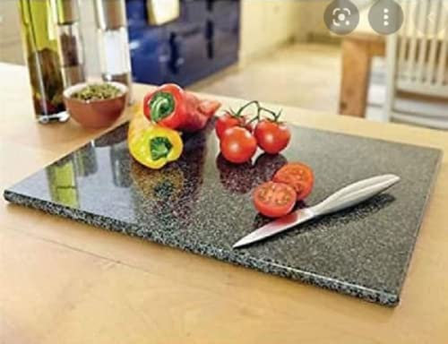 Scotvision Large Granite Chopping Board Speckled Stone Worktop Saver Kitchen Top - Black