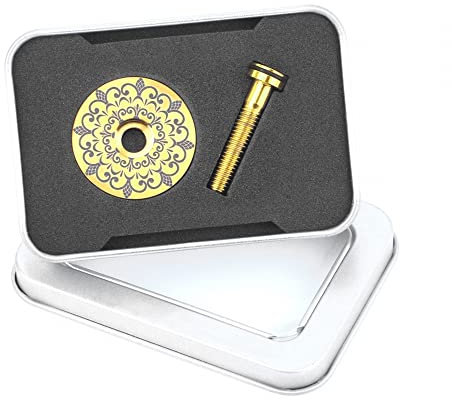 DONGKER Capuchon de tige de vélo avec boulons, en alliage de titane - Capuchon supérieur de fourche avant - Étanche - Pour VTT et vélo de route