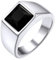 GoldChic Ringe Herren Edelstahlring Siegelring mit schwarzem Stein Bandring 72mm Verlobungsring Zirkonia Ring Schmuck Herren Accessoires