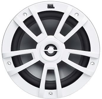 JBL Stage Marine Lautsprecher Wasserdicht 8 (200mm) - 375 Watt Zwei-Wege Hoch-Seetaugliche Bootslautsprecher - UV und Salzwasser resistente Outdoor Einbaulautsprecher - Farbe: Weiß