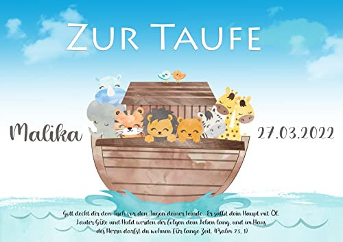 Tortenaufleger Zur Taufe Arche Noah (Fondant, Dekorpapier Plus oder Oblatenpapier DIN A4)