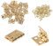 50 mini bisagras de latón para muebles, bisagras decorativas de puerta pequeñas para joyero, con clavos de bisagra, color dorado, 8 x 10 mm