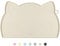 Coomazy Cat Food Mat Silicone Pet Feeding Mat for Dogs and Cats Non Slip Dog Bowl Mat for Food and Water Beige