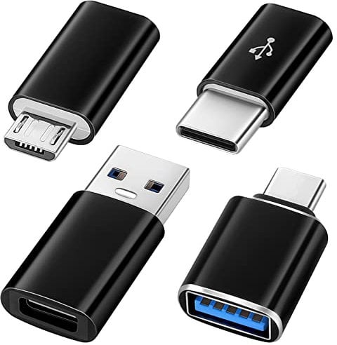 AXFEE USB to USB C Adapter, 2PCS USB C to USB and 2PCS USB to USB C Adapter, 3.0 OTG Adapter Compatible with MacBook Pro, Samsung Galaxy, Smartphones, Laptops, PC, in Car and More